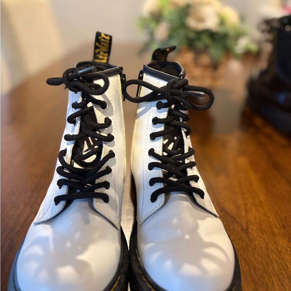 Dr. Martens Kids White and Black Boots